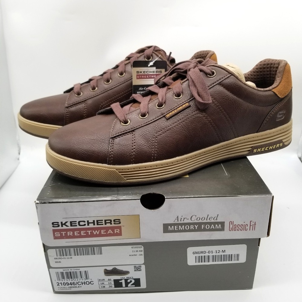 Skechers Men Cavell-Hensley Casual Sneakers Sz 12 M Low Top Chocolate Low Top